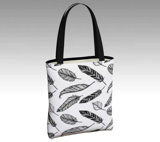 AngelWise White Feather Tote Bag