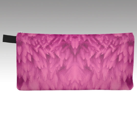 Pink Feather Pouch